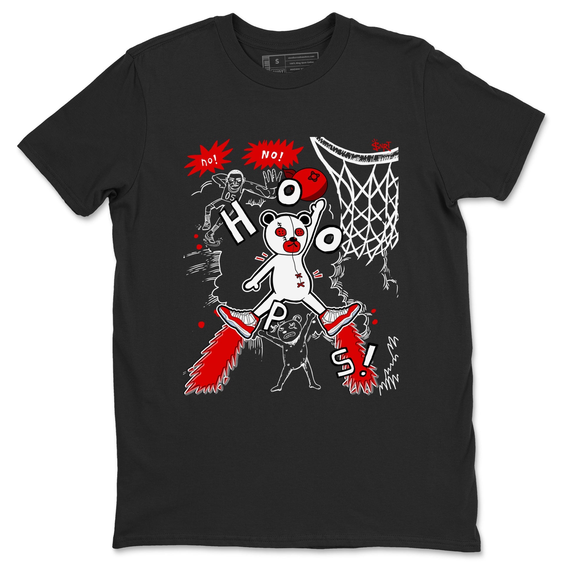 11s Cherry shirts to match jordans Stop The Bear sneaker match tees Air Jordan 11 Retro Cherry match shoes to clothes SNRT Sneaker Tees unisex cotton Black 2 shirts
