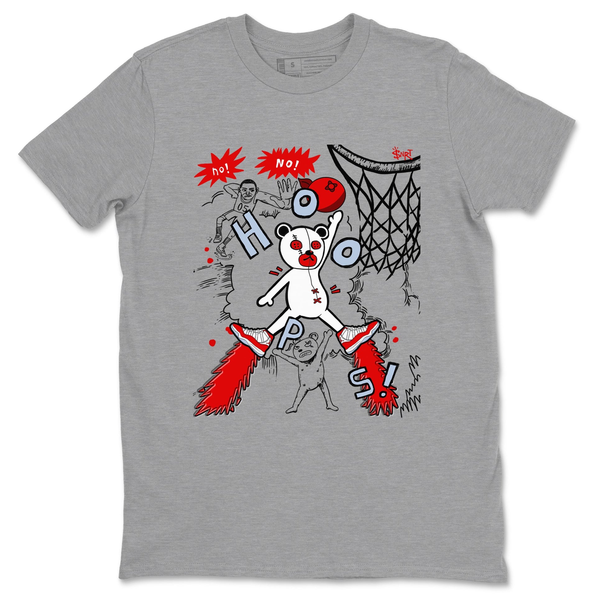 11s Cherry shirts to match jordans Stop The Bear sneaker match tees Air Jordan 11 Retro Cherry match shoes to clothes SNRT Sneaker Tees unisex cotton Heather Grey 2 shirts