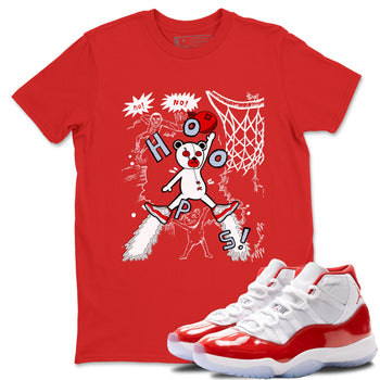 11s Cherry shirts to match jordans Stop The Bear sneaker match tees Air Jordan 11 Retro Cherry match shoes to clothes SNRT Sneaker Tees unisex cotton Red 1 shirts