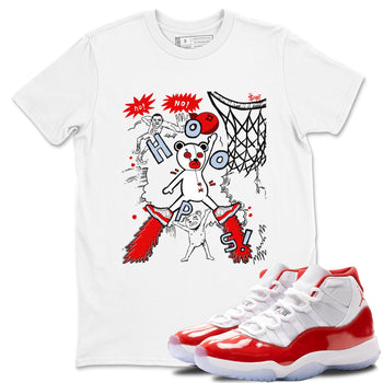 11s Cherry shirts to match jordans Stop The Bear sneaker match tees Air Jordan 11 Retro Cherry match shoes to clothes SNRT Sneaker Tees unisex cotton White 1 shirts