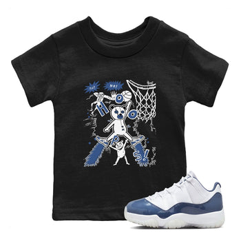 11s Diffused Blue shirts to match jordans Stop The Bear sneaker match tees Air Jordan 11 Diffused Blue SNRT Sneaker Release Tees Youth Baby Black 1 crew neck shirts