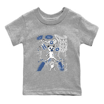 11s Diffused Blue shirts to match jordans Stop The Bear sneaker match tees Air Jordan 11 Diffused Blue SNRT Sneaker Release Tees Youth Baby Heather Grey 2 crew neck shirts