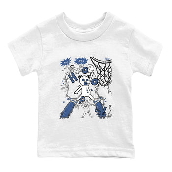 11s Diffused Blue shirts to match jordans Stop The Bear sneaker match tees Air Jordan 11 Diffused Blue SNRT Sneaker Release Tees Youth Baby White 2 crew neck shirts