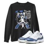 11s Diffused Blue shirts to match jordans Stop The Bear sneaker match tees Air Jordan 11 Diffused Blue SNRT Sneaker Release Tees unisex cotton Black 1 crew neck shirts