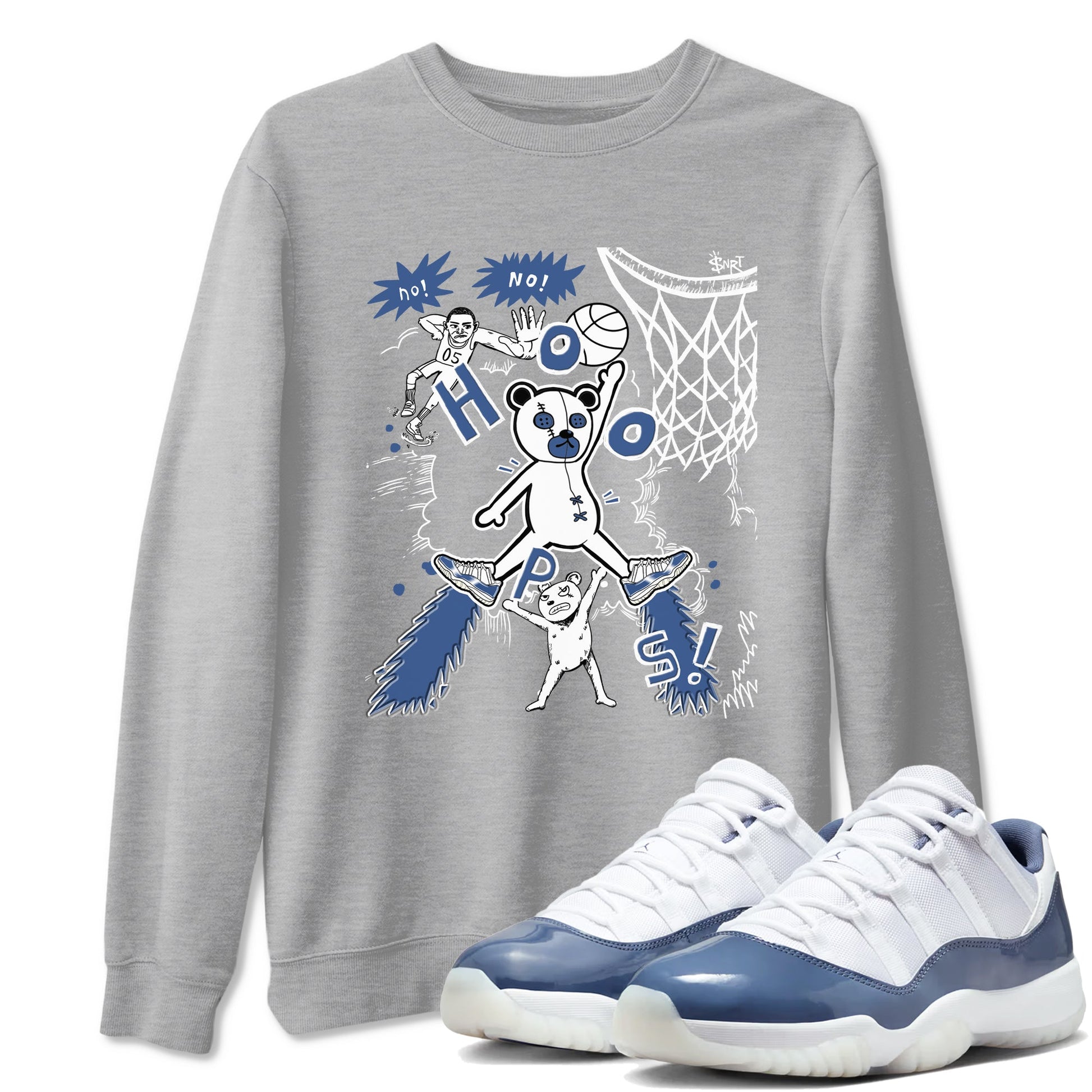 11s Diffused Blue shirts to match jordans Stop The Bear sneaker match tees Air Jordan 11 Diffused Blue SNRT Sneaker Release Tees unisex cotton Heather Grey 1 crew neck shirts