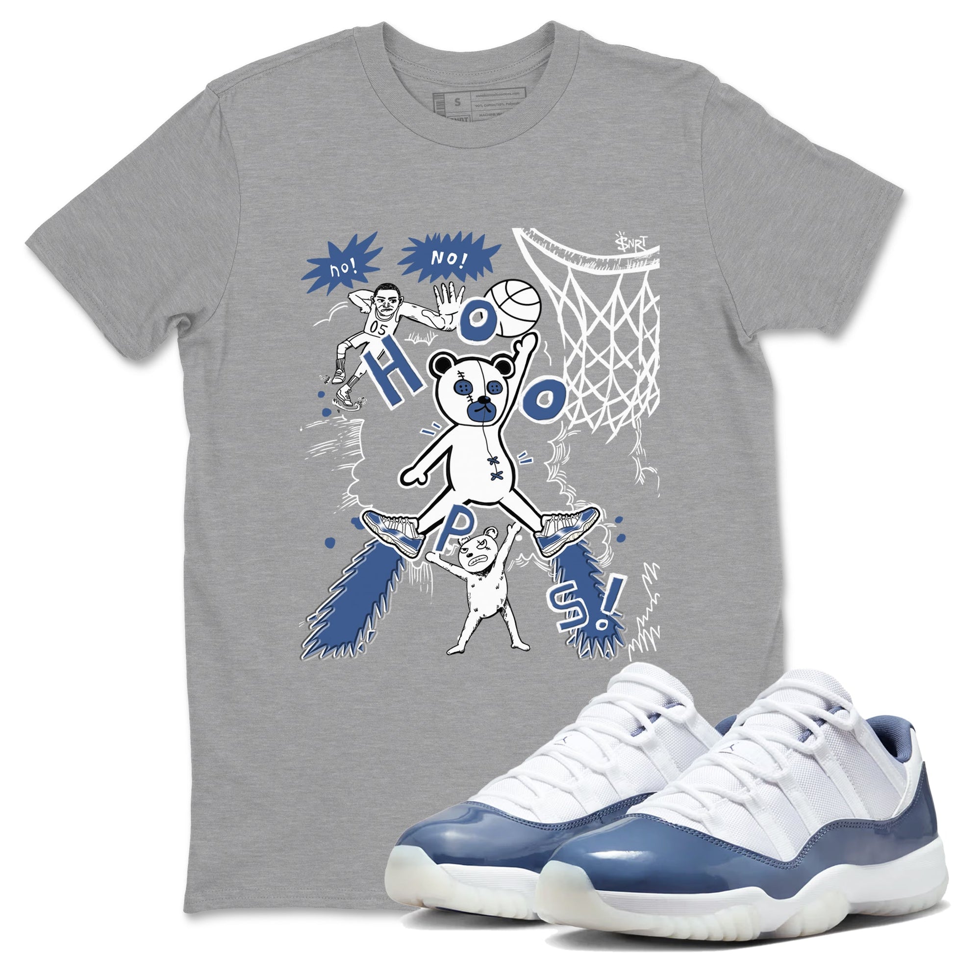 11s Diffused Blue shirts to match jordans Stop The Bear sneaker match tees Air Jordan 11 Diffused Blue SNRT Sneaker Release Tees unisex cotton Heather Grey 1 crew neck shirts