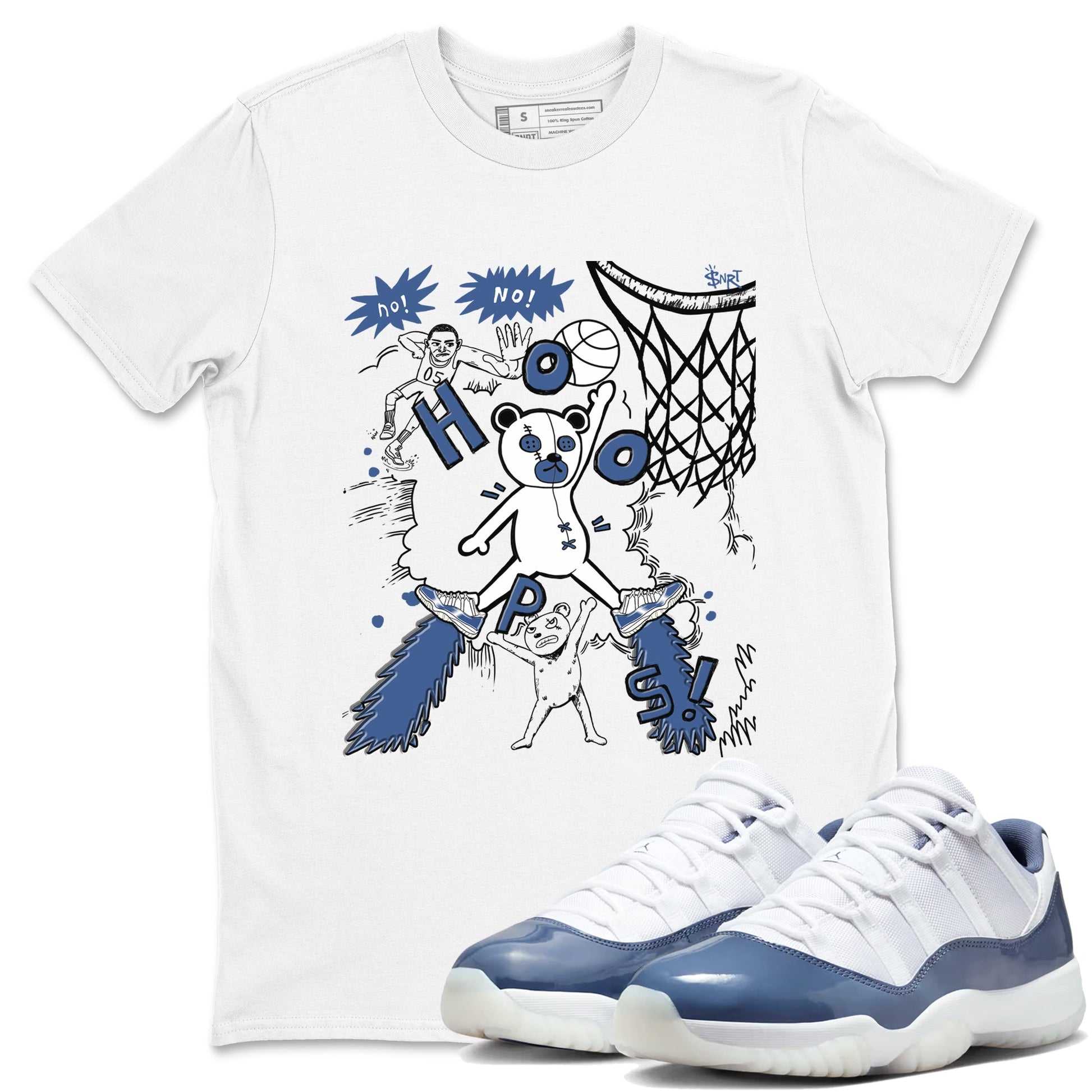 11s Diffused Blue shirts to match jordans Stop The Bear sneaker match tees Air Jordan 11 Diffused Blue SNRT Sneaker Release Tees unisex cotton White 1 crew neck shirts