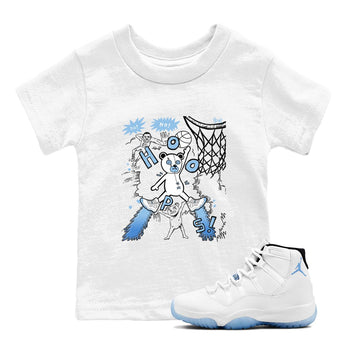11s Legend Blue shirts to match jordans Stop The Bear best t shirts to wear with jordans AJ11 Retro Legend Blue match shoes to clothes SNRT Sneaker Tees Youth Baby White 1 tee