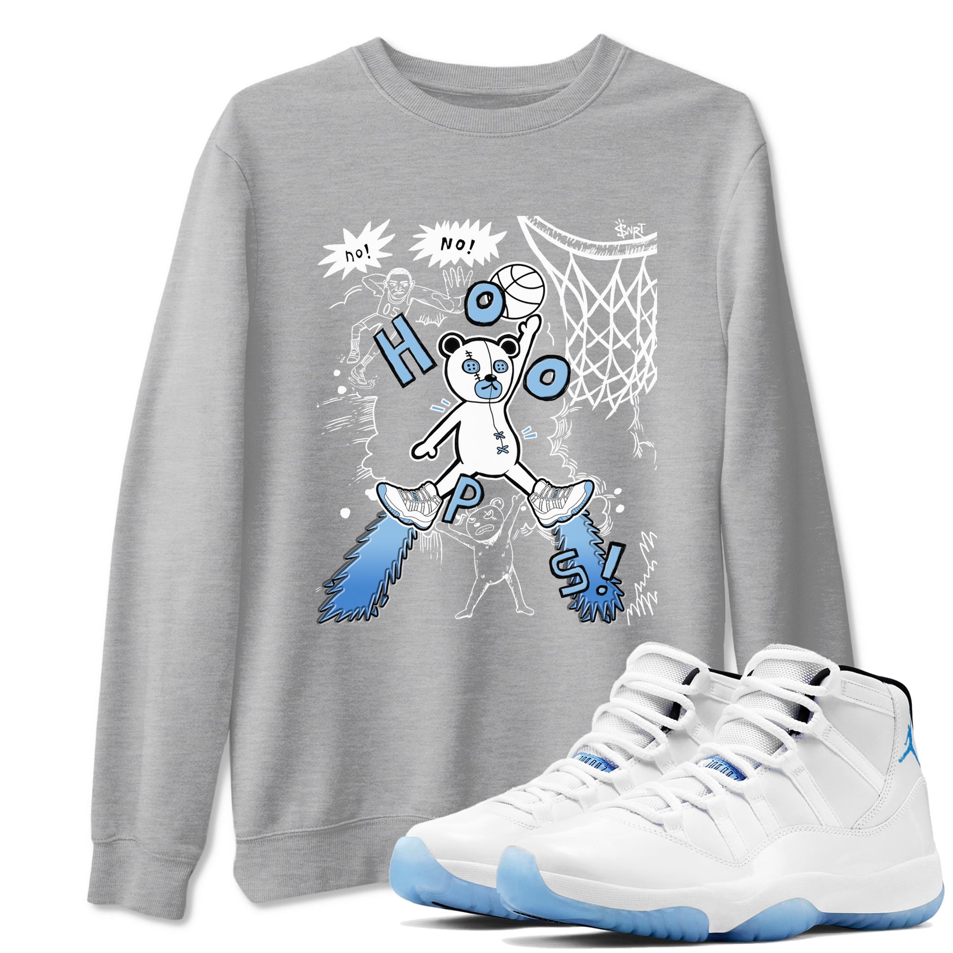 11s Legend Blue shirts to match jordans Stop The Bear best t shirts to wear with jordans AJ11 Retro Legend Blue match shoes to clothes SNRT Sneaker Tees unisex cotton Heather Grey 1 shirts