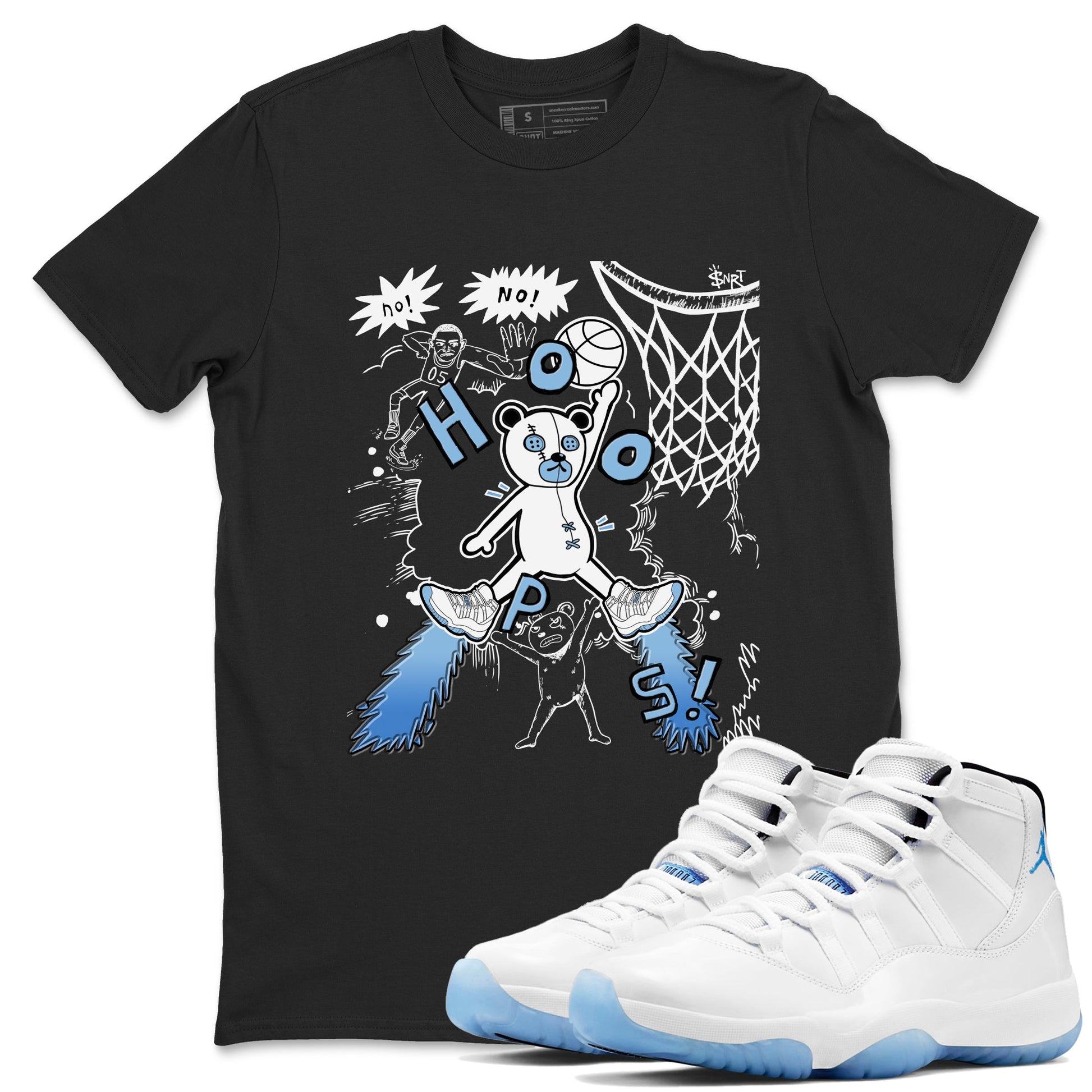 11s Legend Blue shirts to match jordans Stop The Bear best t shirts to wear with jordans AJ11 Retro Legend Blue match shoes to clothes SNRT Sneaker Tees unisex cotton Black 1 shirts