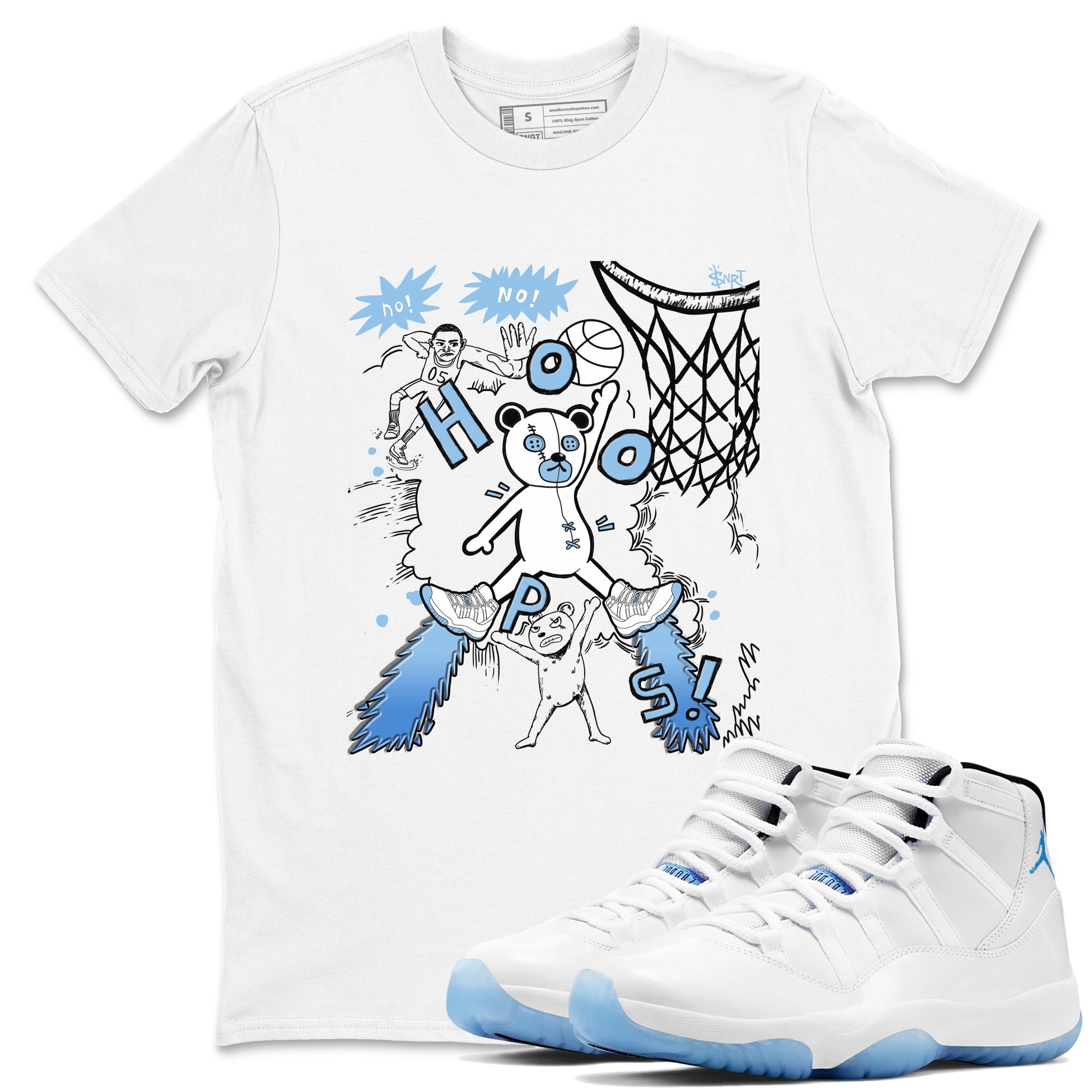 11s Legend Blue shirts to match jordans Stop The Bear best t shirts to wear with jordans AJ11 Retro Legend Blue match shoes to clothes SNRT Sneaker Tees unisex cotton White 1 shirts