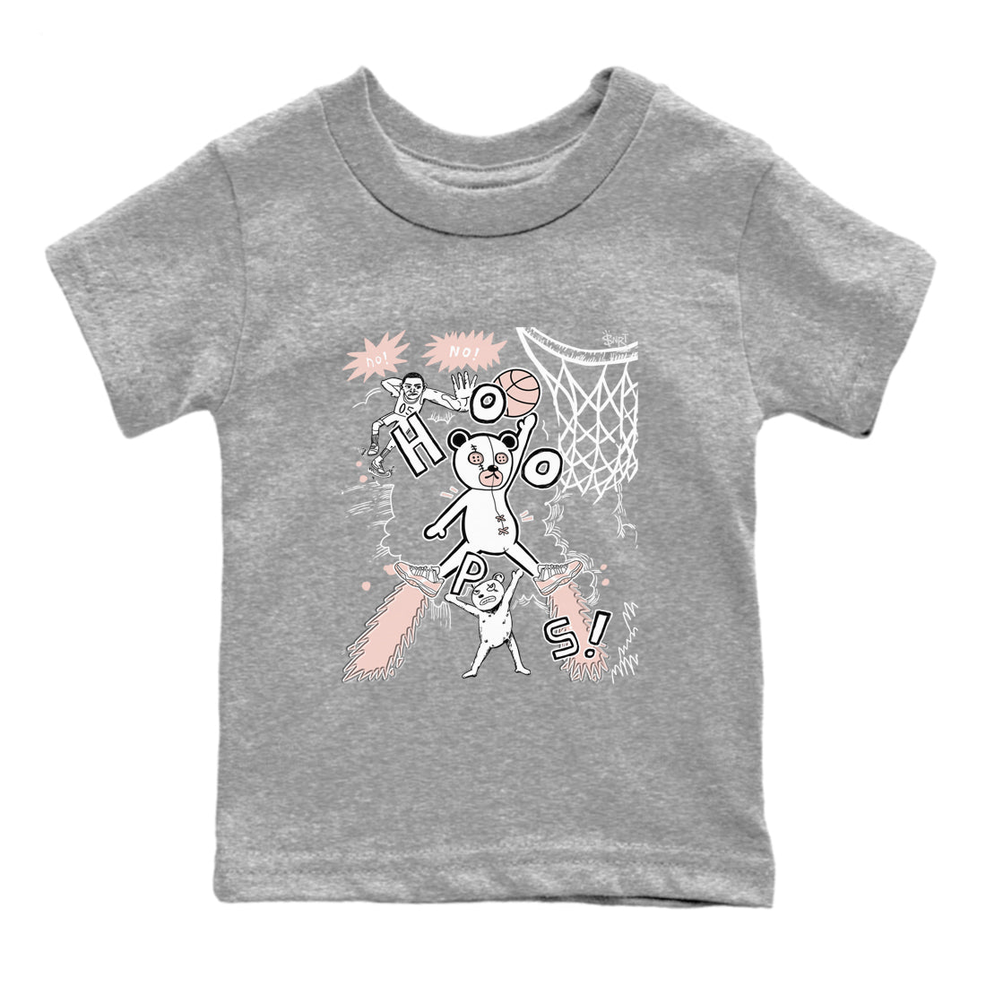 11s Legend Pink shirt to match jordans Stop The Bear sneaker tees Air Jordan 11 Legend Pink SNRT sneaker release tees baby toddler Heather Grey 2 cotton Shirt