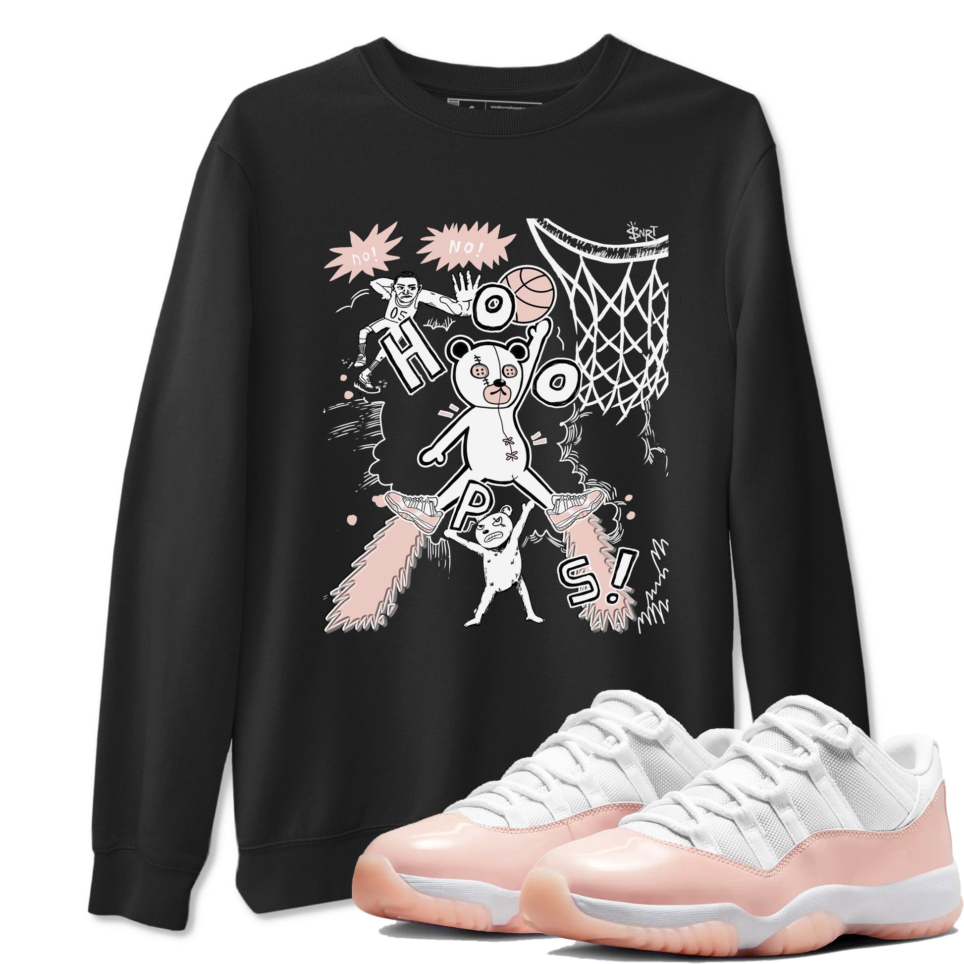 11s Legend Pink shirt to match jordans Stop The Bear sneaker tees Air Jordan 11 Legend Pink SNRT Sneaker Release Tees unisex cotton Black 1 crew neck shirt