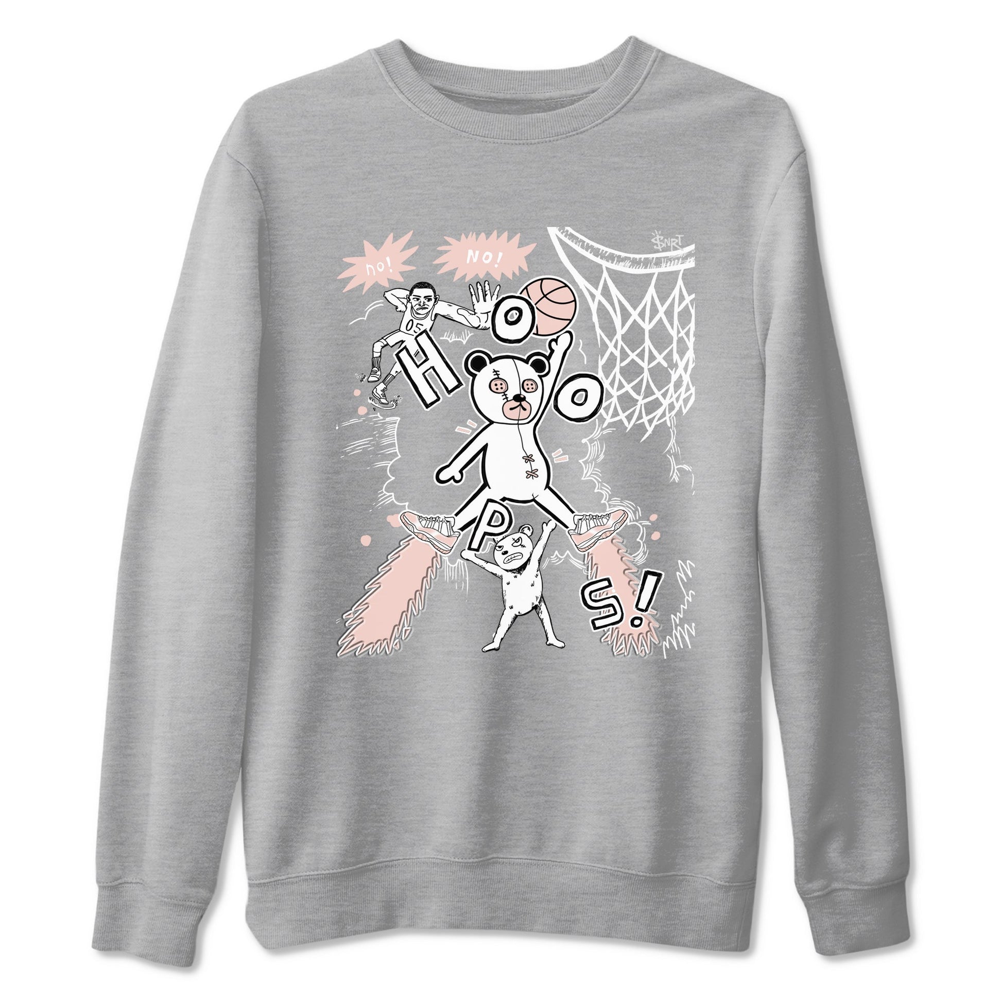 11s Legend Pink shirt to match jordans Stop The Bear sneaker tees Air Jordan 11 Legend Pink SNRT Sneaker Release Tees unisex cotton Heather Grey 2 crew neck shirt