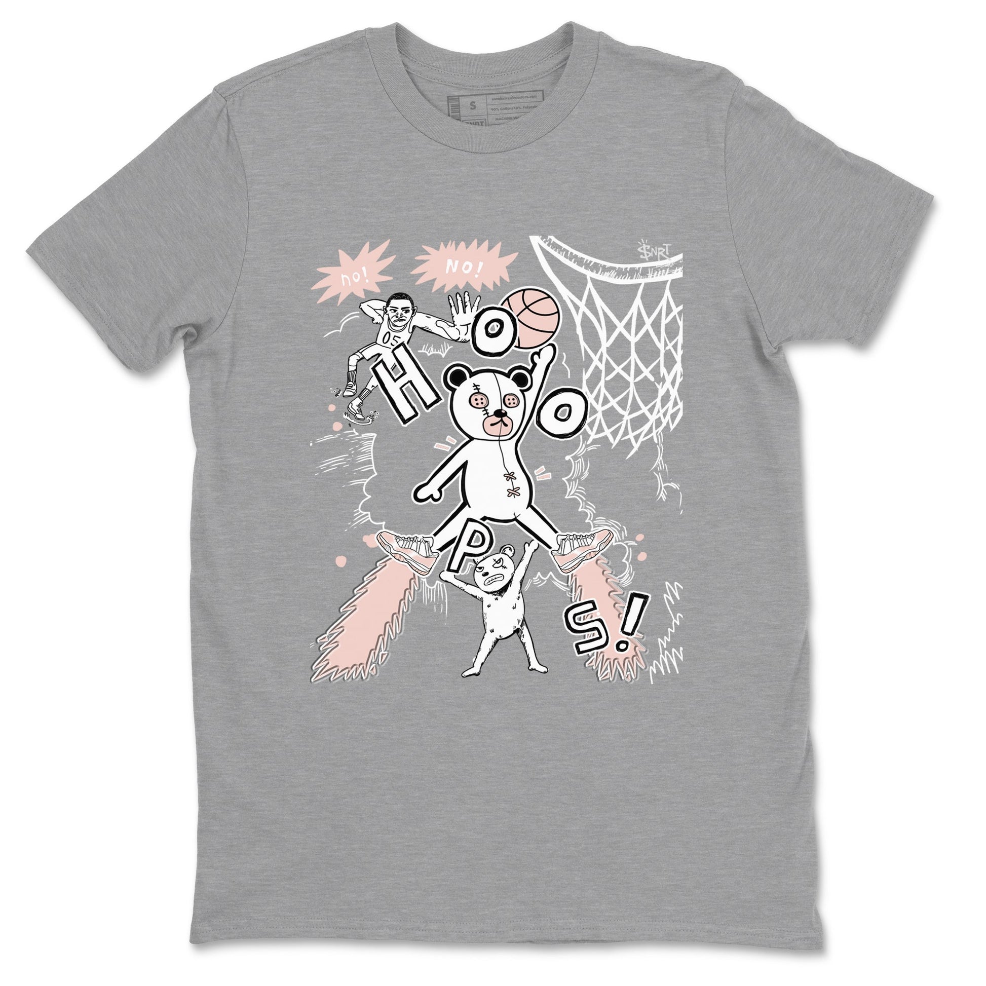 11s Legend Pink shirt to match jordans Stop The Bear sneaker tees Air Jordan 11 Legend Pink SNRT Sneaker Release Tees unisex cotton Heather Grey 2 crew neck shirt