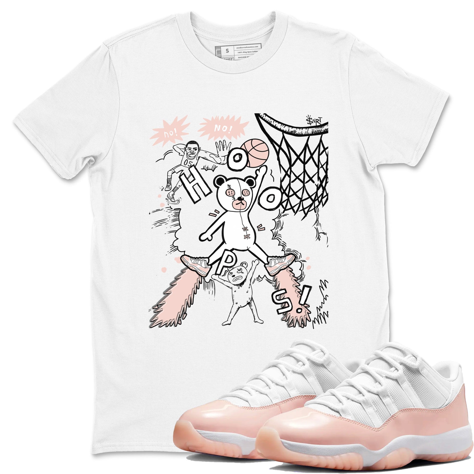 11s Legend Pink shirt to match jordans Stop The Bear sneaker tees Air Jordan 11 Legend Pink SNRT Sneaker Release Tees unisex cotton White 1 crew neck shirt