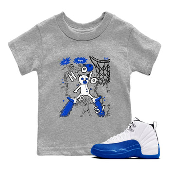 12s Blueberry shirts to match jordans Stop The Bear sneaker match tees Air Jordan 12 Blueberry SNRT Sneaker Release Tees Youth Baby Heather Grey 1 crew neck shirts