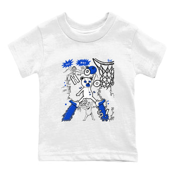 12s Blueberry shirts to match jordans Stop The Bear sneaker match tees Air Jordan 12 Blueberry SNRT Sneaker Release Tees Youth Baby White 2 crew neck shirts