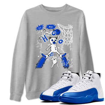 12s Blueberry shirts to match jordans Stop The Bear sneaker match tees Air Jordan 12 Blueberry SNRT Sneaker Release Tees unisex cotton Heather Grey 1 crew neck shirts