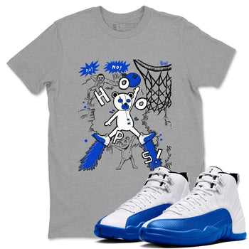 12s Blueberry shirts to match jordans Stop The Bear sneaker match tees Air Jordan 12 Blueberry SNRT Sneaker Release Tees unisex cotton Heather Grey 1 crew neck shirts