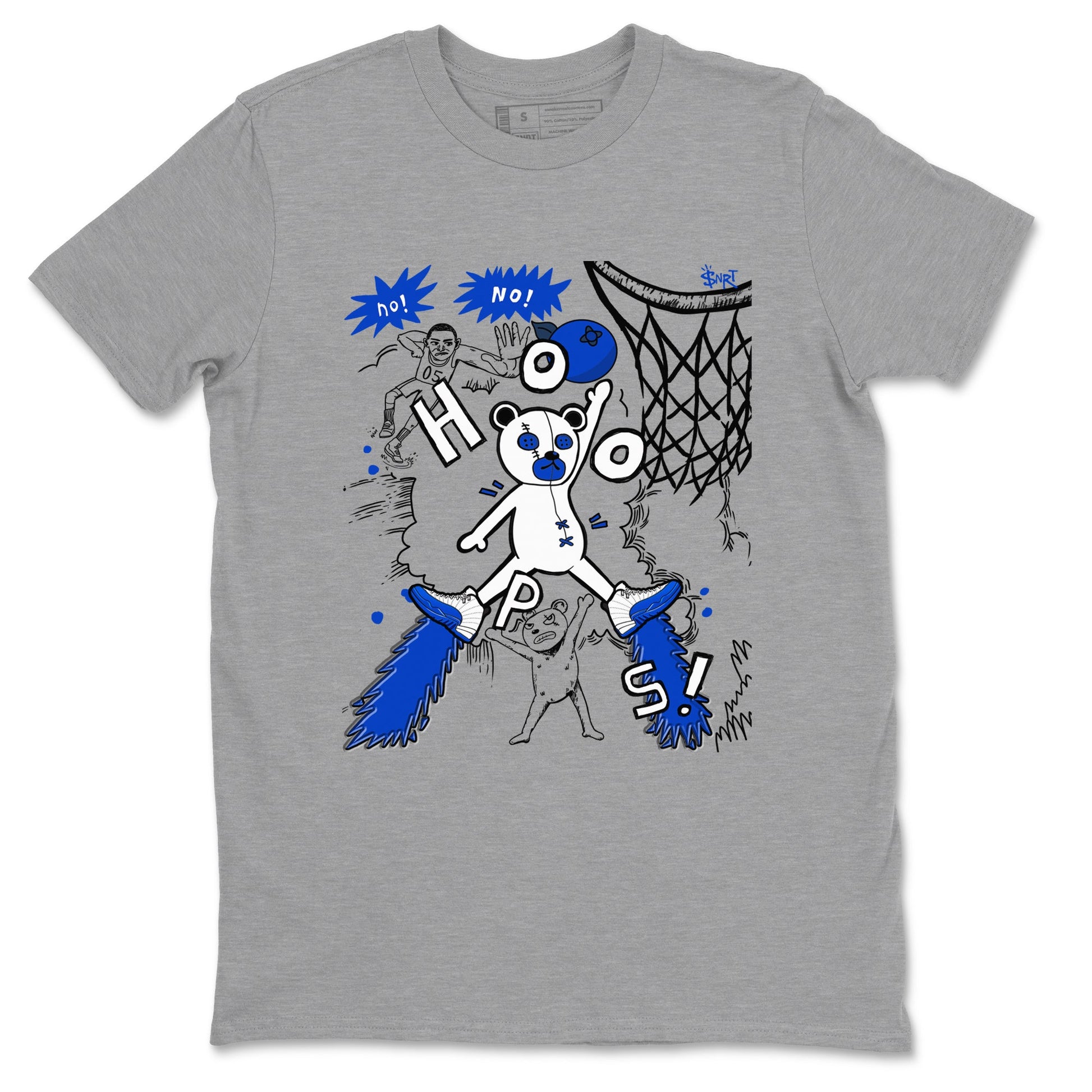 12s Blueberry shirts to match jordans Stop The Bear sneaker match tees Air Jordan 12 Blueberry SNRT Sneaker Release Tees unisex cotton Heather Grey 2 crew neck shirts