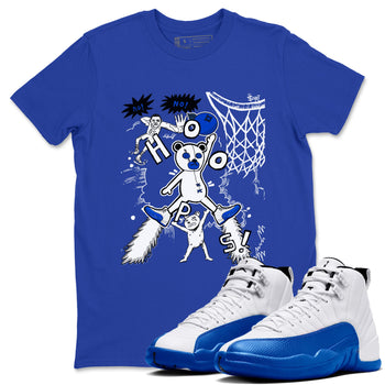 12s Blueberry shirts to match jordans Stop The Bear sneaker match tees Air Jordan 12 Blueberry SNRT Sneaker Release Tees unisex cotton Royal Blue 1 crew neck shirts