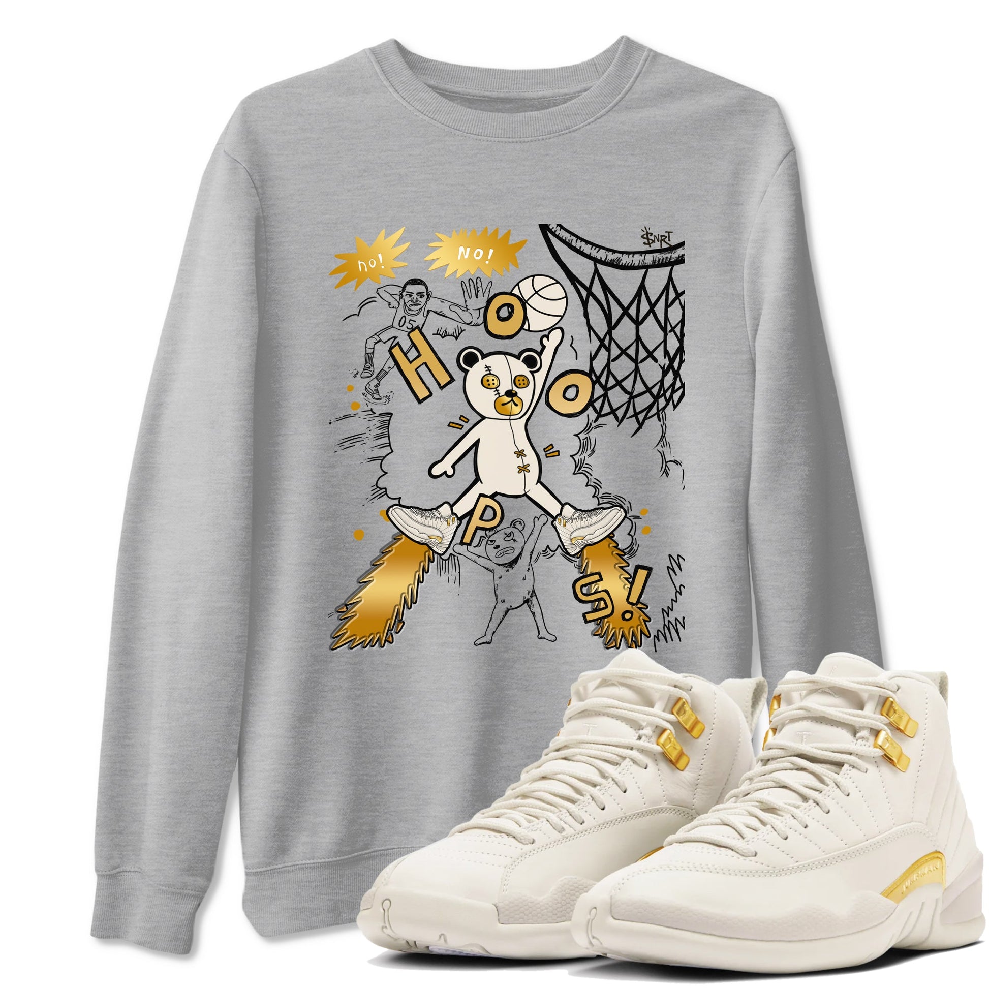 12s Phantom shirts to match jordans Stop The Bear sneaker match tees Air Jordan 12 WMNS Phantom match shoes to clothes SNRT Sneaker Tees unisex cotton Heather Grey 1 shirts