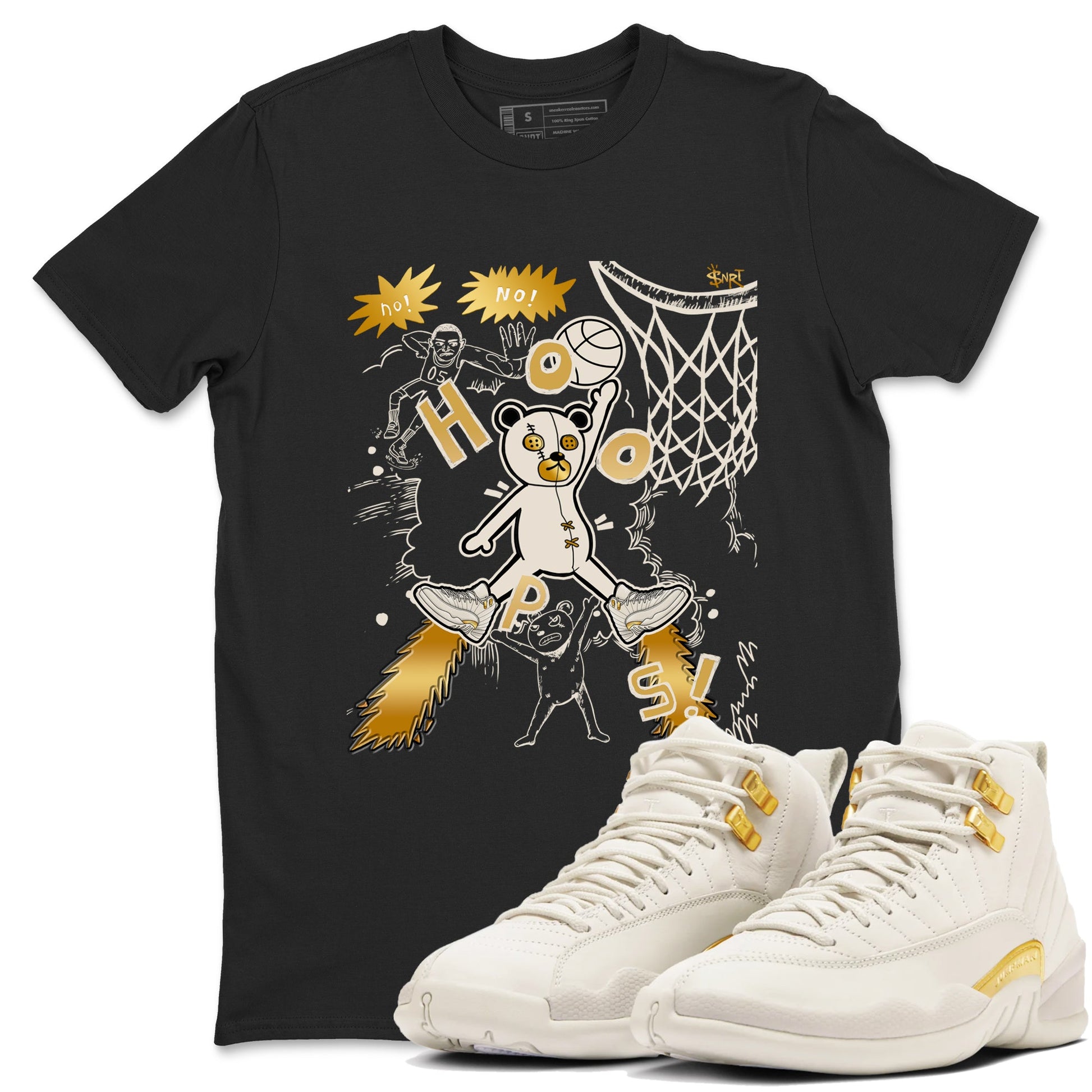 12s Phantom shirts to match jordans Stop The Bear sneaker match tees Air Jordan 12 WMNS Phantom match shoes to clothes SNRT Sneaker Tees unisex cotton Black 1 shirts