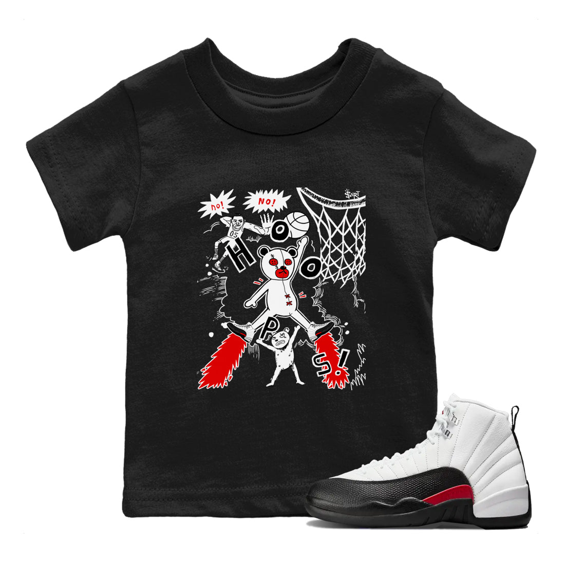 AJ12 Taxi Flip shirt to match jordans Stop The Bear sneaker tees AJ12 Taxi Flip SNRT sneaker release tees baby toddler Black 1 cotton Shirt