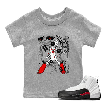 AJ12 Taxi Flip shirt to match jordans Stop The Bear sneaker tees AJ12 Taxi Flip SNRT sneaker release tees baby toddler Heather Grey 1 cotton Shirt