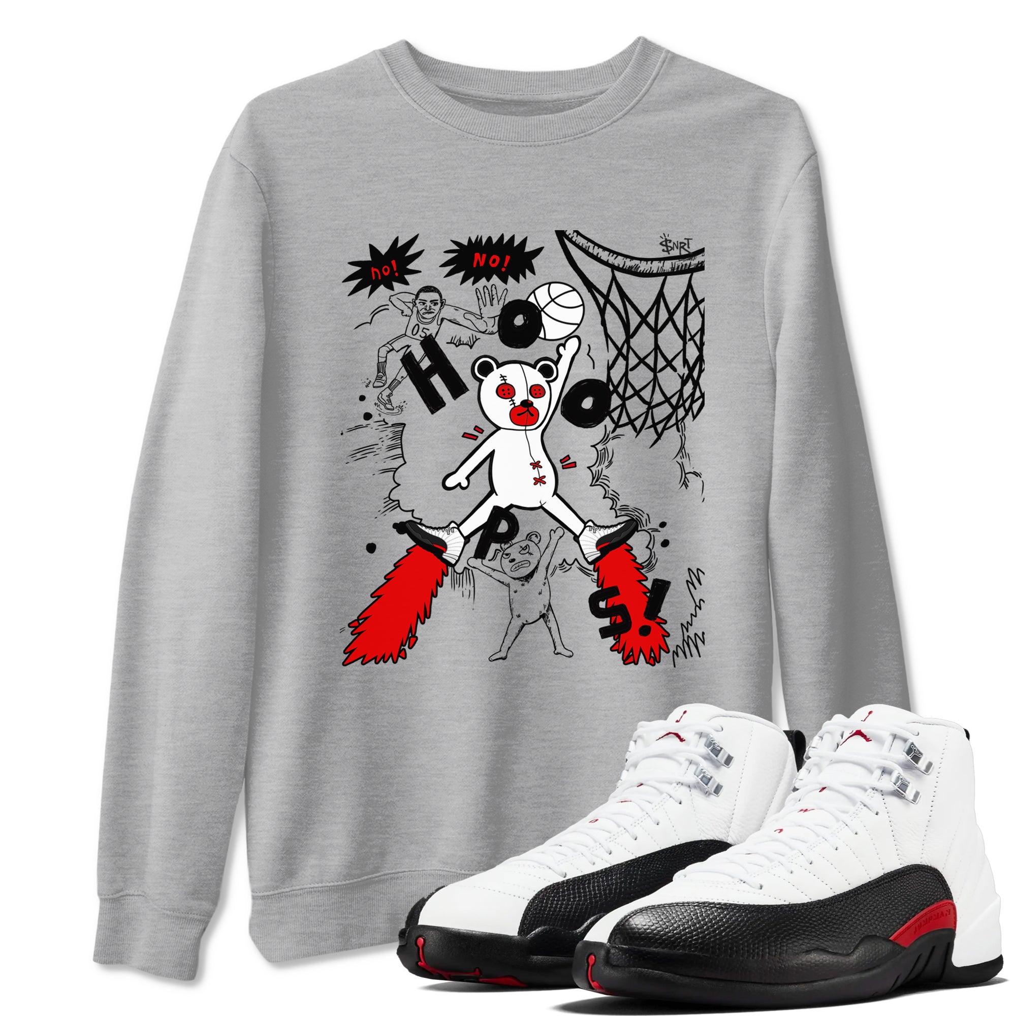 AJ12 Taxi Flip shirt to match jordans Stop The Bear sneaker tees AJ12 Taxi Flip SNRT Sneaker Release Tees unisex cotton Heather Grey 1 crew neck shirt