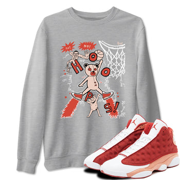 AJ13 Dune Red shirts to match jordans Stop The Bear sneaker match tees Air Jordan 13 Dune Red SNRT Sneaker Tees streetwear brand Heather Grey 1 unisex cotton tee