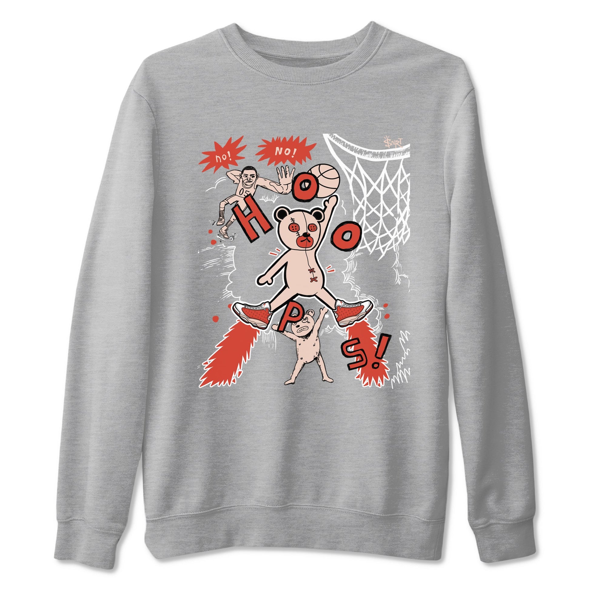 AJ13 Dune Red shirts to match jordans Stop The Bear sneaker match tees Air Jordan 13 Dune Red SNRT Sneaker Tees streetwear brand Heather Grey 2 unisex cotton tee