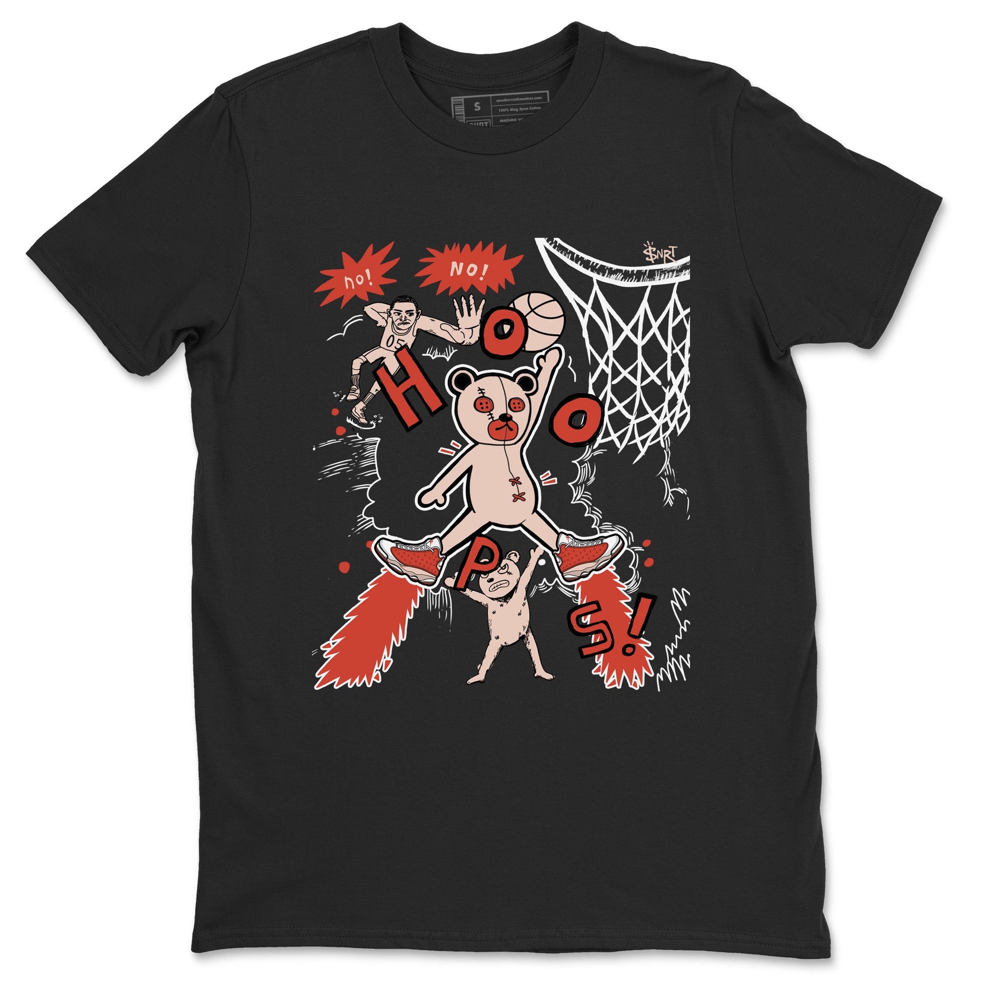 AJ13 Dune Red shirts to match jordans Stop The Bear sneaker match tees Air Jordan 13 Dune Red SNRT Sneaker Tees streetwear brand Black 2 unisex cotton tee
