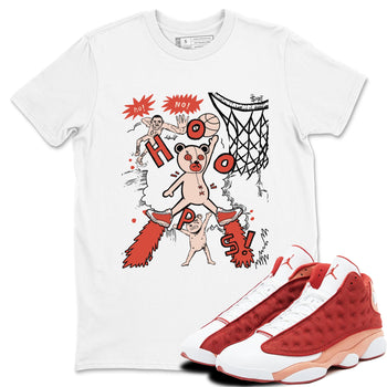 AJ13 Dune Red shirts to match jordans Stop The Bear sneaker match tees Air Jordan 13 Dune Red SNRT Sneaker Tees streetwear brand White 1 unisex cotton tee