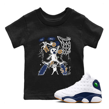 13s Midnight Navy shirts to match jordans Stop The Bear sneaker match tees Air Jordan 13 Midnight Navy SNRT Sneaker Release Tees Youth Baby Black 1 crew neck shirts