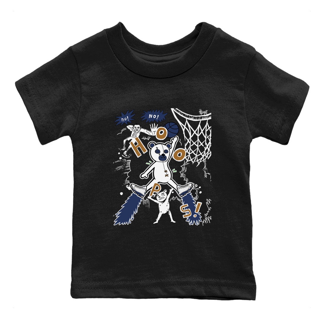 13s Midnight Navy shirts to match jordans Stop The Bear sneaker match tees Air Jordan 13 Midnight Navy SNRT Sneaker Release Tees Youth Baby Black 2 crew neck shirts