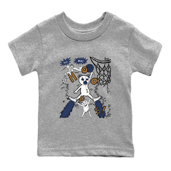 13s Midnight Navy shirts to match jordans Stop The Bear sneaker match tees Air Jordan 13 Midnight Navy SNRT Sneaker Release Tees Youth Baby Heather Grey 2 crew neck shirts