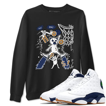 13s Midnight Navy shirts to match jordans Stop The Bear sneaker match tees Air Jordan 13 Midnight Navy SNRT Sneaker Release Tees unisex cotton Black 1 crew neck shirts