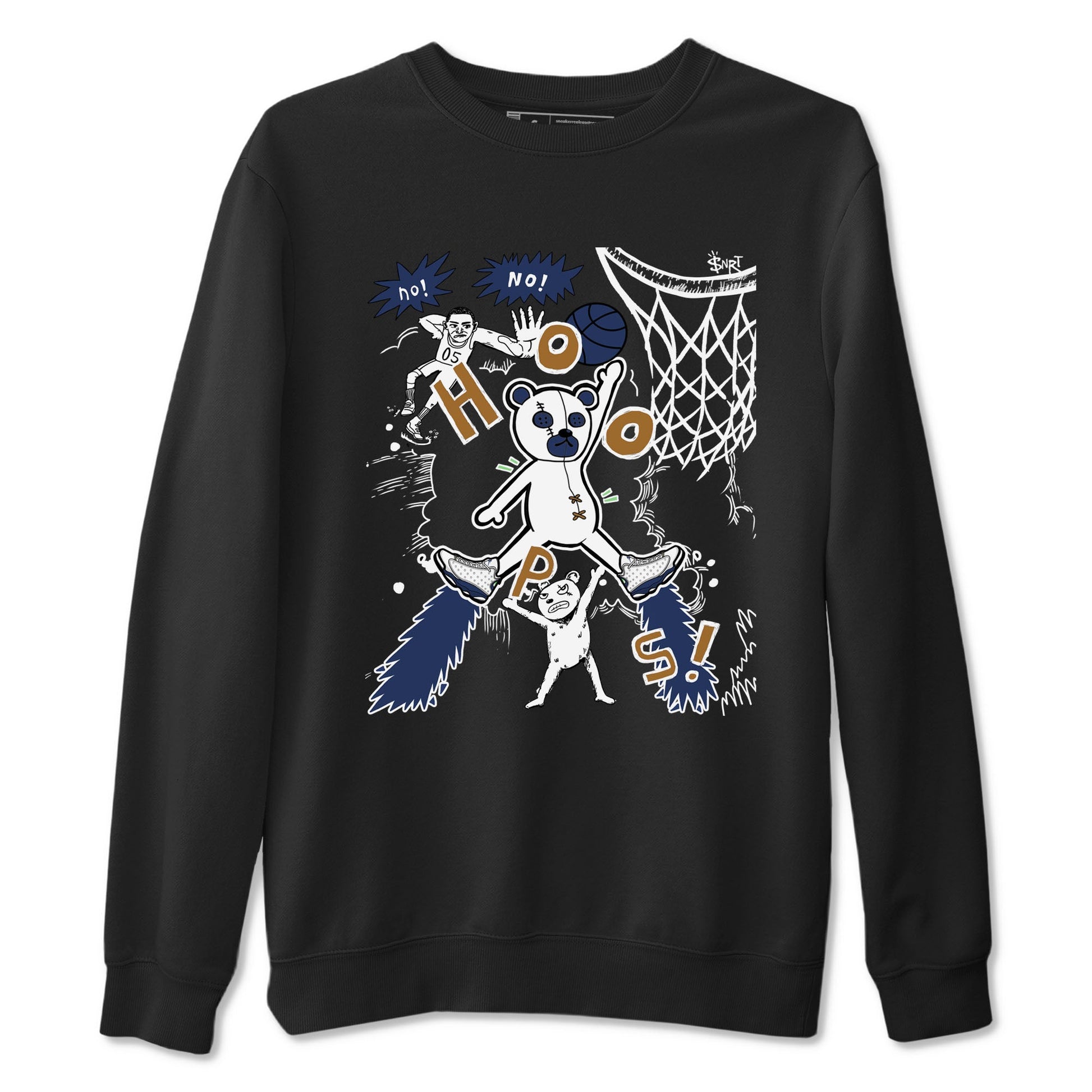 13s Midnight Navy shirts to match jordans Stop The Bear sneaker match tees Air Jordan 13 Midnight Navy SNRT Sneaker Release Tees unisex cotton Black 2 crew neck shirts