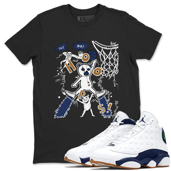 13s Midnight Navy shirts to match jordans Stop The Bear sneaker match tees Air Jordan 13 Midnight Navy SNRT Sneaker Release Tees unisex cotton Black 1 crew neck shirts