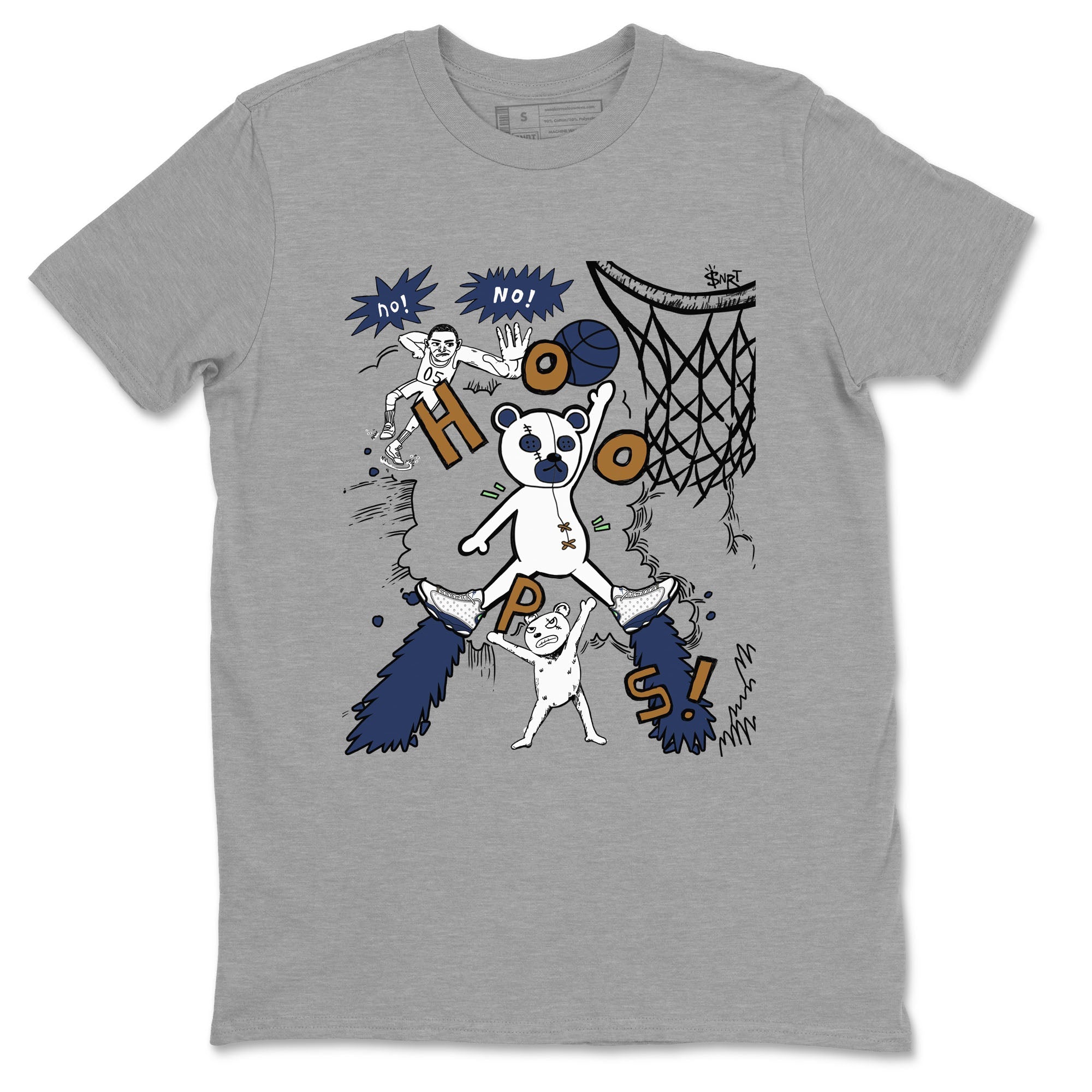13s Midnight Navy shirts to match jordans Stop The Bear sneaker match tees Air Jordan 13 Midnight Navy SNRT Sneaker Release Tees unisex cotton Heather Grey 2 crew neck shirts