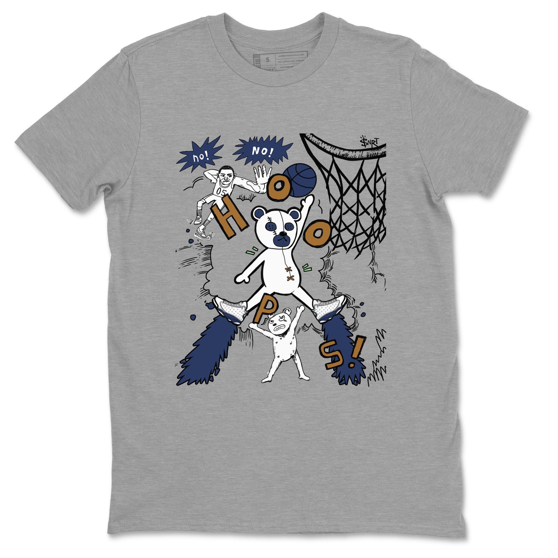 13s Midnight Navy shirts to match jordans Stop The Bear sneaker match tees Air Jordan 13 Midnight Navy SNRT Sneaker Release Tees unisex cotton Heather Grey 2 crew neck shirts