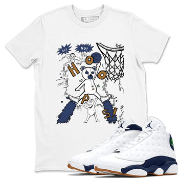 13s Midnight Navy shirts to match jordans Stop The Bear sneaker match tees Air Jordan 13 Midnight Navy SNRT Sneaker Release Tees unisex cotton White 1 crew neck shirts