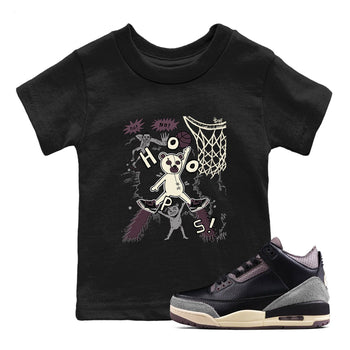 AJ3 A Ma Maniere x Black shirts to match jordans Stop The Bear sneaker match tees A Ma Maniere x Air Jordan 3 “Black” SNRT Sneaker Tees streetwear brand Baby and Youth Black 1 cotton tee