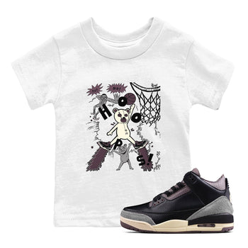 AJ3 A Ma Maniere x Black shirts to match jordans Stop The Bear sneaker match tees A Ma Maniere x Air Jordan 3 “Black” SNRT Sneaker Tees streetwear brand Baby and Youth White 1 cotton tee