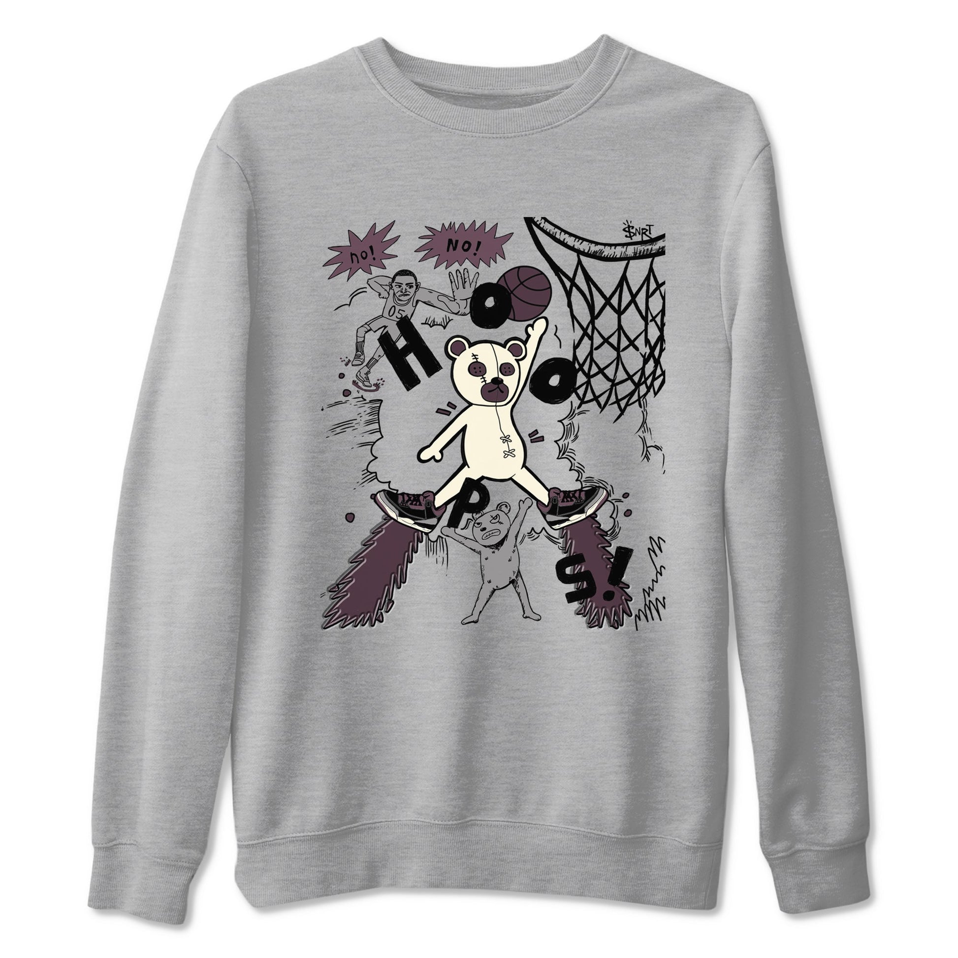 AJ3 A Ma Maniere x Black shirts to match jordans Stop The Bear sneaker match tees A Ma Maniere x Air Jordan 3 “Black” SNRT Sneaker Tees streetwear brand Heather Grey 2 unisex cotton tee