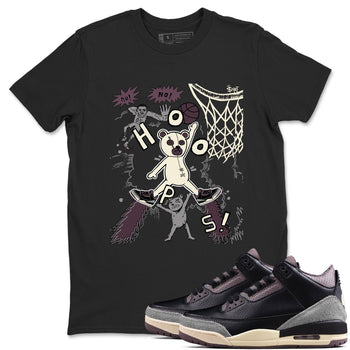 AJ3 A Ma Maniere x Black shirts to match jordans Stop The Bear sneaker match tees A Ma Maniere x Air Jordan 3 “Black” SNRT Sneaker Tees streetwear brand Black 1 unisex cotton tee