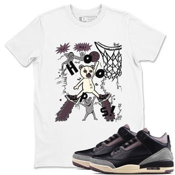 AJ3 A Ma Maniere x Black shirts to match jordans Stop The Bear sneaker match tees A Ma Maniere x Air Jordan 3 “Black” SNRT Sneaker Tees streetwear brand White 1 unisex cotton tee