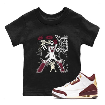 3s A Ma Maniere x Burgundy Crush shirts to match jordans Stop The Bear sneaker match teesA Ma Maniére x Air Jordan 3 "Burgundy Crush" SNRT Sneaker Tees streetwear brand Baby and Youth Black 1 cotton tee